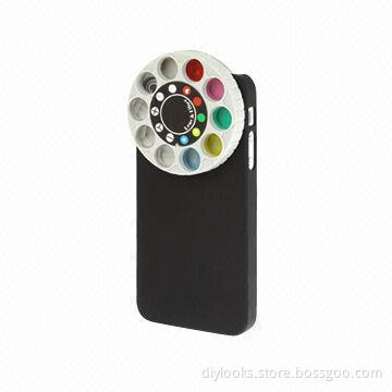 Happy Elephant Special Lens and Filter Turret with Plastic Case for iPhone 5, Black Color